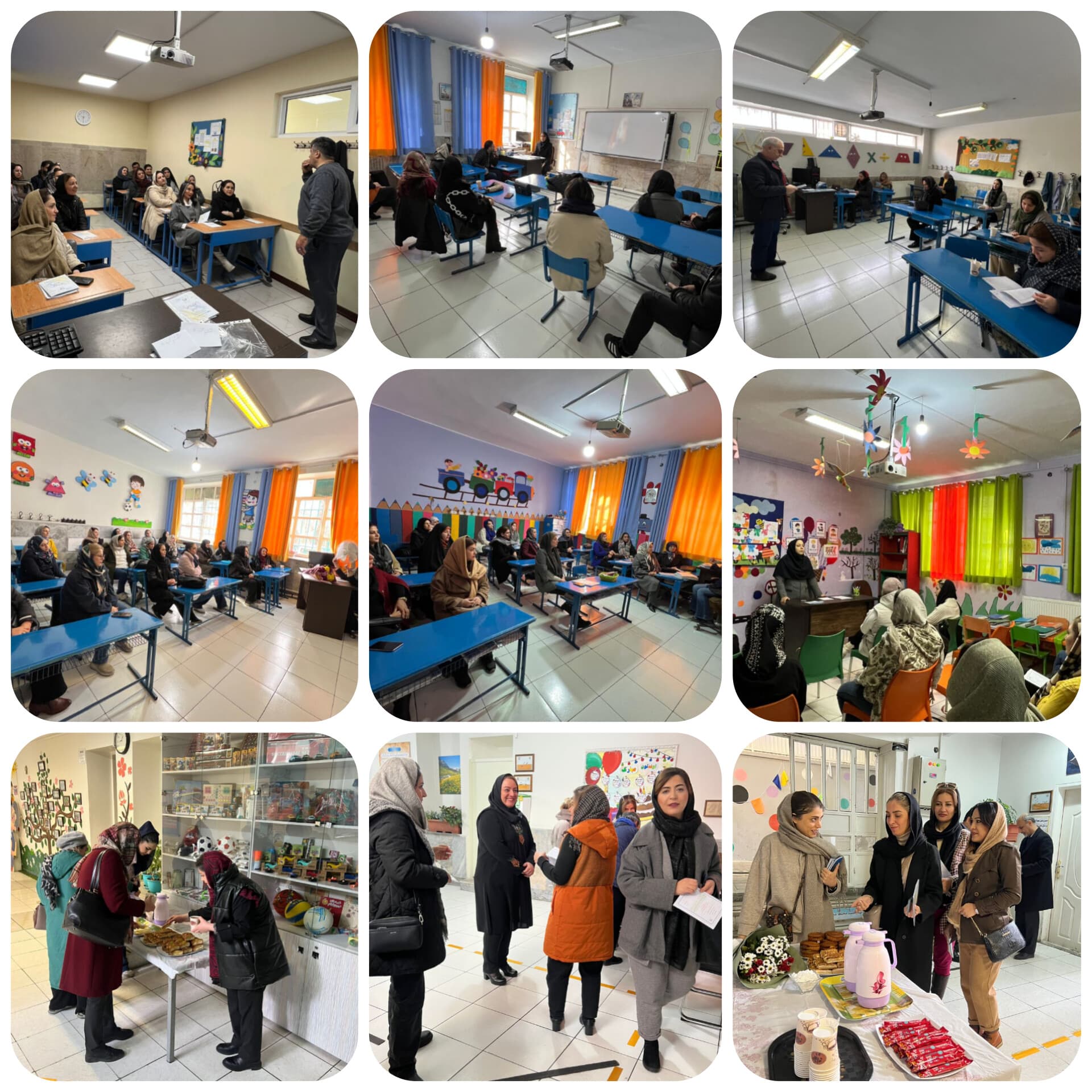 جلسه ملاقات با معلمین و کادر اجرایی و ارائه کارنامه آذرو دی