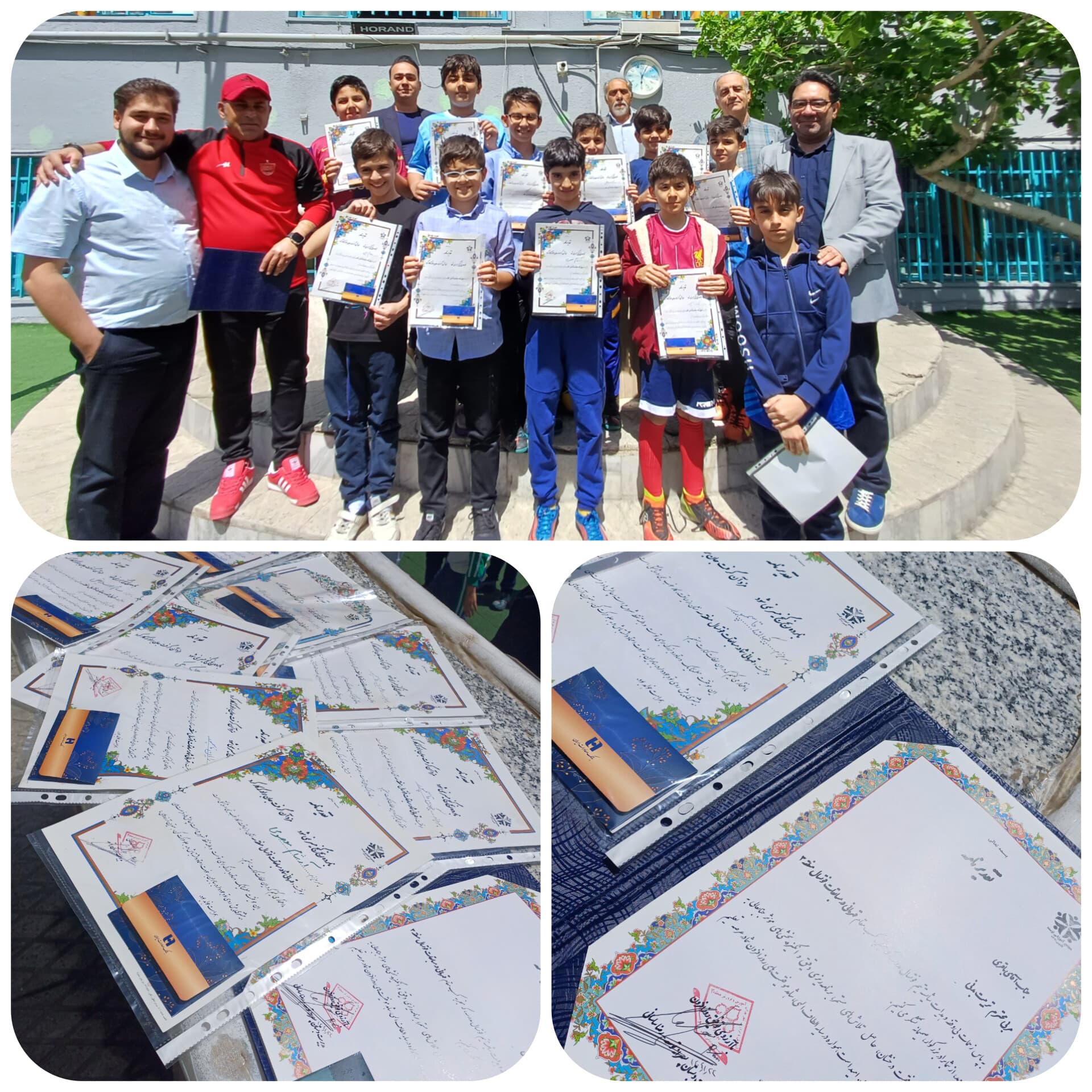 اهدای جوایز ولوح تقدیر به مربی و قهرمانان تیم فوتسال توسعه